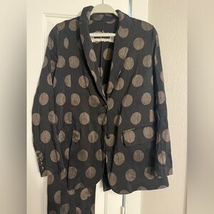 Rare Rare Uma wang Black and Gold Polka Dot Blazer